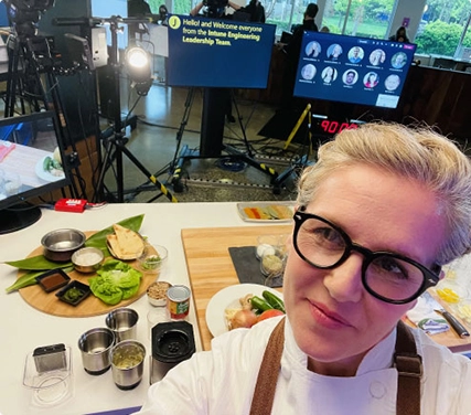 Woman with her food presentation